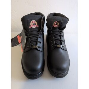 Brahma Boots Steel Toe Work Shoes Mens Sz 10.5W Black Leather Oil Slip Resistant